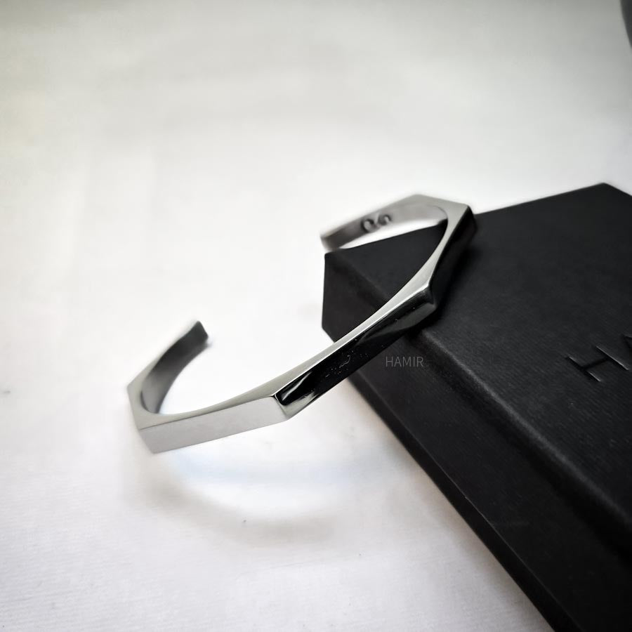 BOLD GEOMETRY_THE HEXA BANGLE STAINLESS STEEL