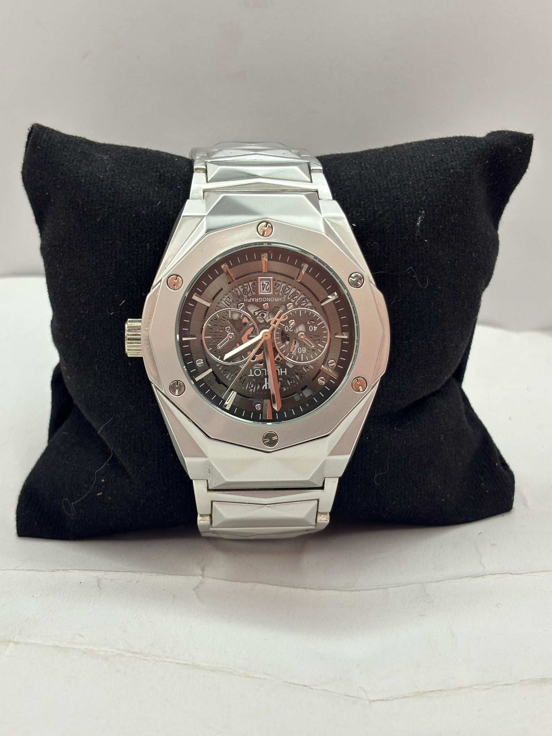 Hublot Skeleton Dial - Silver Chain Watch