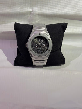 Hublot Skeleton Dial - Silver Chain Watch