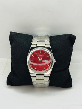 Tissot PXR 1853 Red Dail Masterpiece of Elegance Heavy Duty Stainless steel Mate or Chain Silver Strap