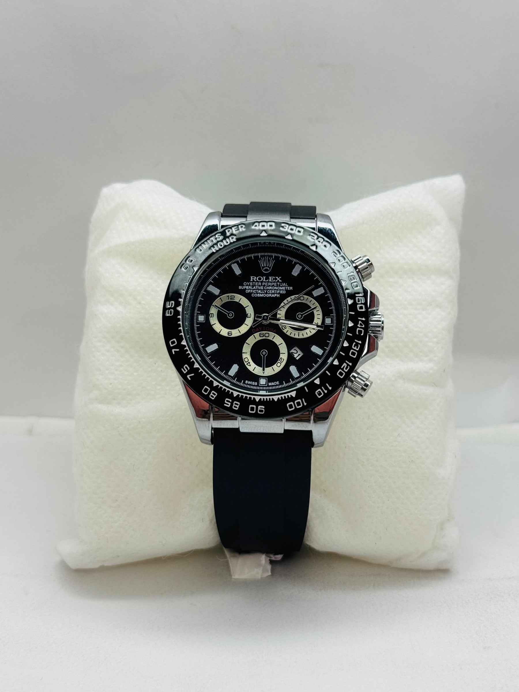 Rolex RLX DayTona Scratch less top notch Rubber Strap With High Quality Masterlock