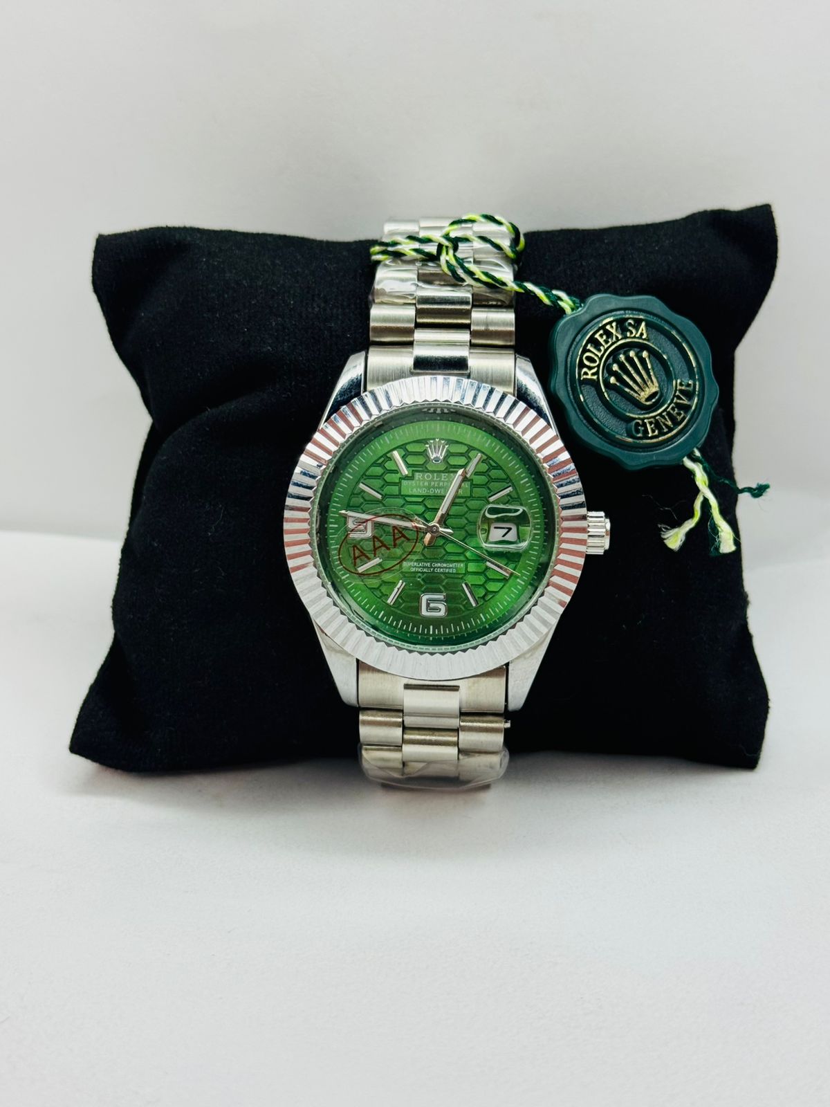 ROLEX RLX OYESTER PERPETUAL LAND DWELLER GREEN BASE DAIL