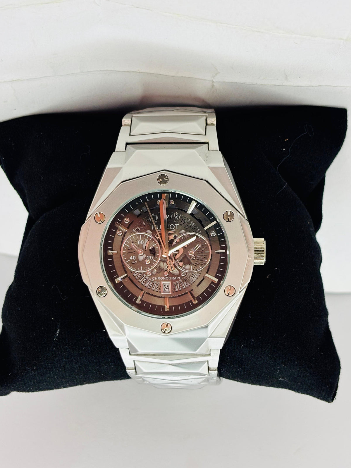 Hublot Skeleton Dial - Silver Chain Watch