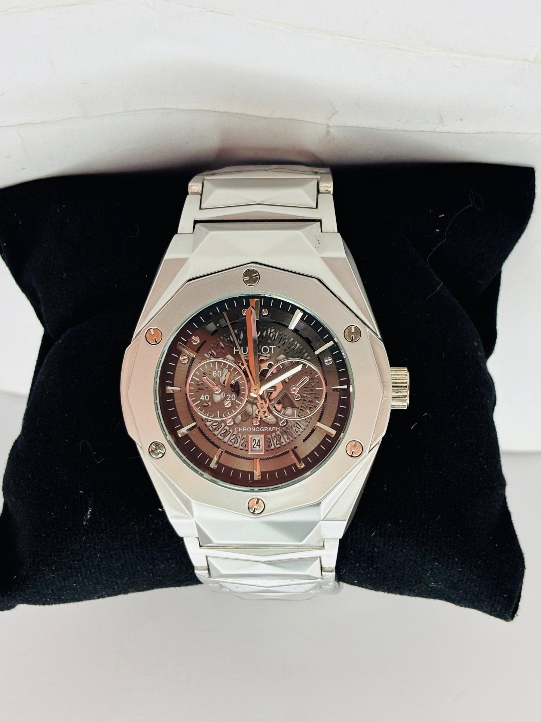 Hublot Skeleton Dial - Silver Chain Watch